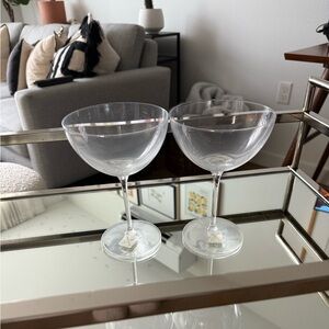 Set of 2 crate and barrel coupe glasses